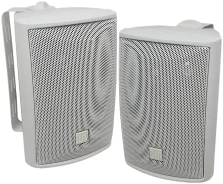 Dual Electronics LU43PW 3-Way High Performance Outdoor Indoor Speakers with Powerful Bass | Effortless Mounting Swivel Brackets | All Weather Resistance | Expansive Stereo Sound Coverage | Sold in Pairs, White