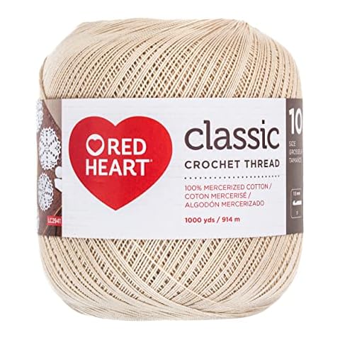 Red Heart Size 10 Mercerized Cotton Crochet Thread 1000 Yards Cover