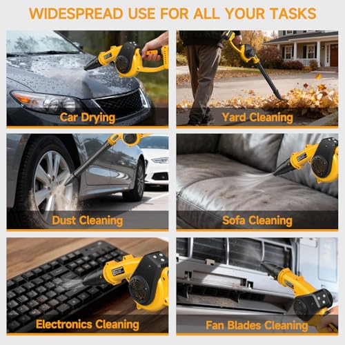 image for PILENTO Leaf Blower Cordless with 2 Batteries and Fast Charger, 210 MP