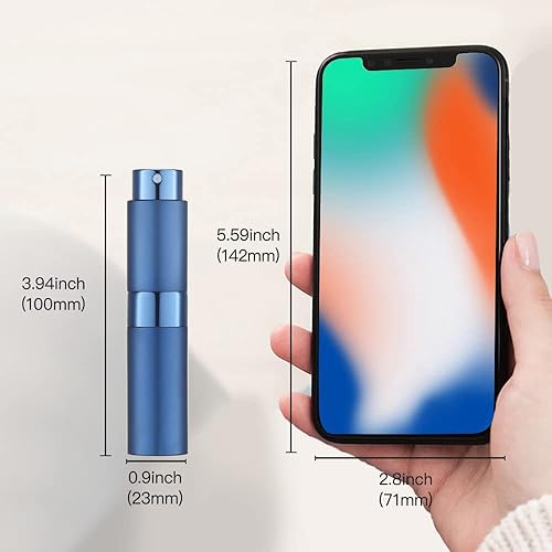 Miniatura 7 de Lisapack Botella de espray de perfume con atomizador de 8 ml para viajes (3 piezas) Dispensador de colonia vacío, vaporizador portátil (Oro, Plata,