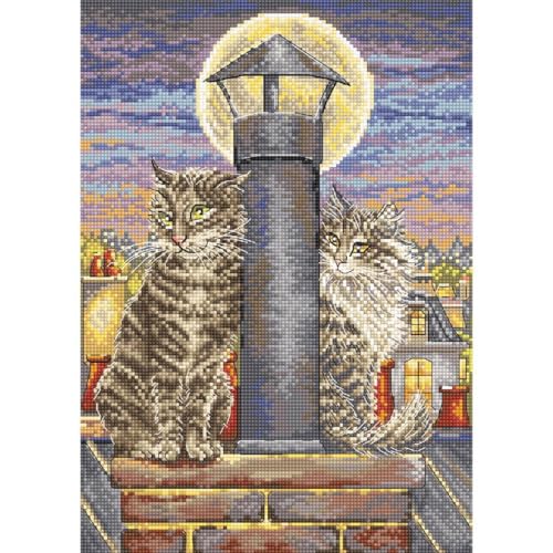 Kit de broderie au point de croix romantique pour vos moments de détente