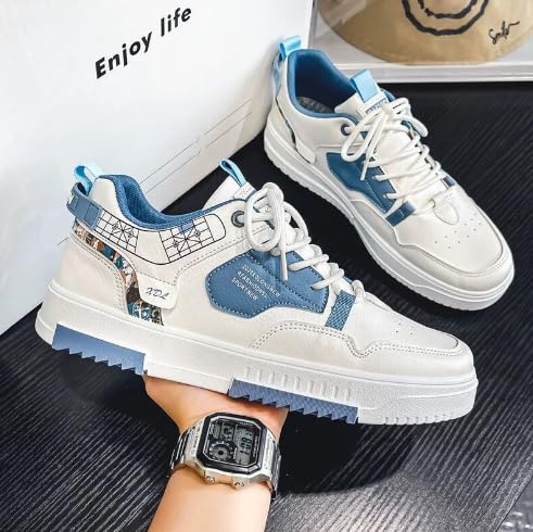 Men's Fashion Patchwork Skate Shoes Letter Pattern Casual Sneakers for Everyday Sports and Seasonal Styles2