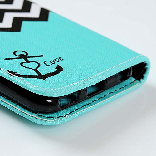 Ipod Touch 5 Case, Ipod Touch 6 Case, Mollycoocle Stand Wallet Purse Credit Card Id Holders Magnetic Design Bule Wavy Pattern Premium Pu Leather Ultra Slim Fit Flip Folio Cover Case For Ipod Touch 5/6 #TOP4