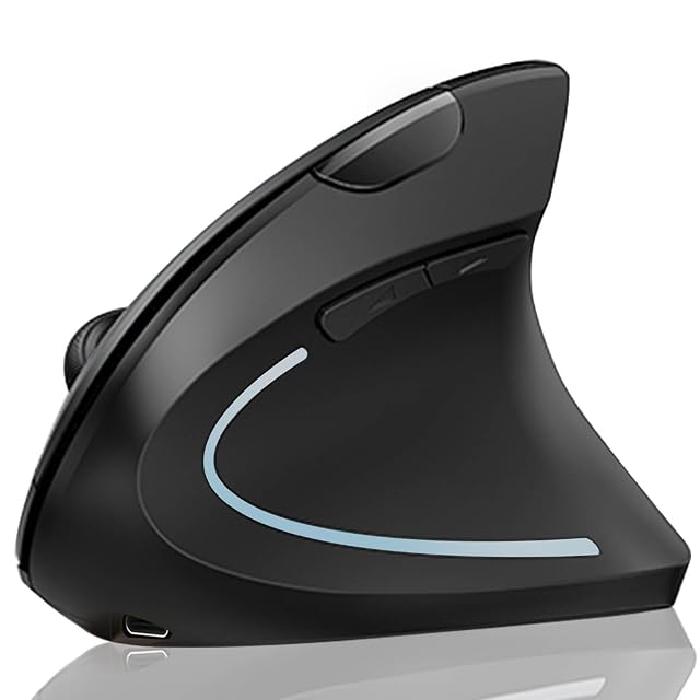 Lekvey Ergonomic Mouse Vertical Wireless Mouse Rechargeable Optical Carpal Tunnel Mice with 2 4G USB Receiver 1000 1200