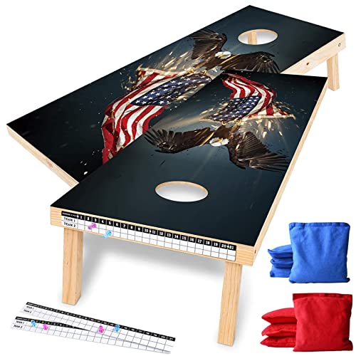 Outdoor Cornhole Set - Classic Cornhole Toss Game for Fun with Friends & Family