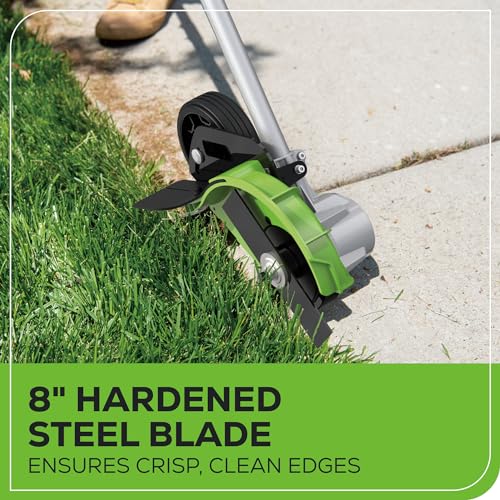 Greenworks 80V All-Terrain Brushless Edger, 8" Steel Blade, 2.25" Pro Depth & Tool-Free Adjust, 27cc Gas Power Equivalent, Battery and Charger Not Included - Image 5