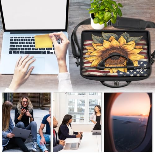 Maletín para laptop con diseño bandera americana 15 pulgadas miniatura 6