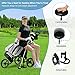 Tangkula Golf Push Pull Cart with Seat, Lightweight Foldable Collapsible 3 Wheels Push Cart, Golf Trolley with Foot Brake, Adjustable Umbrella Holder & Seat, 4 Height Position Handle