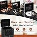JINGUAN Rolling Makeup Train Case with 3 Drawers, Nail Trolley Cart Salon Station Cosmetology Case on Wheels Organizer Cases for Nail Tech,SPA,Face Painting,Hairstylist,Makeup Artist (Ink Black)