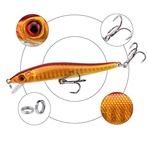 QBDIANGEN 5 Pcs Fishing Lures Set Hard Plastic Body Artificial Spinner Minnow Baits for Trout Bass Pike Perch Lures - Image 2