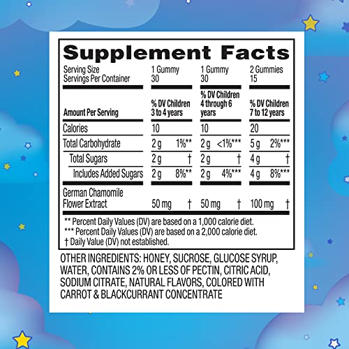 Zarbee's Gentle Bedtime Gummies For Kids - Melatonin-Free Blend Of Natural Honey, Raspberry Lemon, And Chamomile Helps Children Unwind And Relax To Prepare For Sleep, 30Ct #TOP6