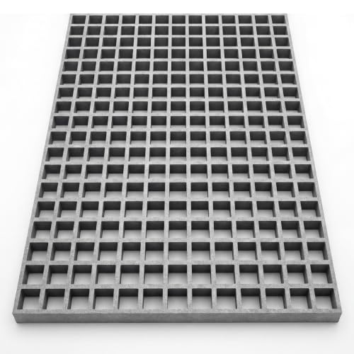 Image of Cinnvoice Fiberglass Molded Grating, Non-Slip Frp Bar Grate Panel 1.5 inch Square Open Mesh Industrial Grating for Floor, Platform, Deck, Drain Trench, Car Wash(36 x 24 x 1.2 in)