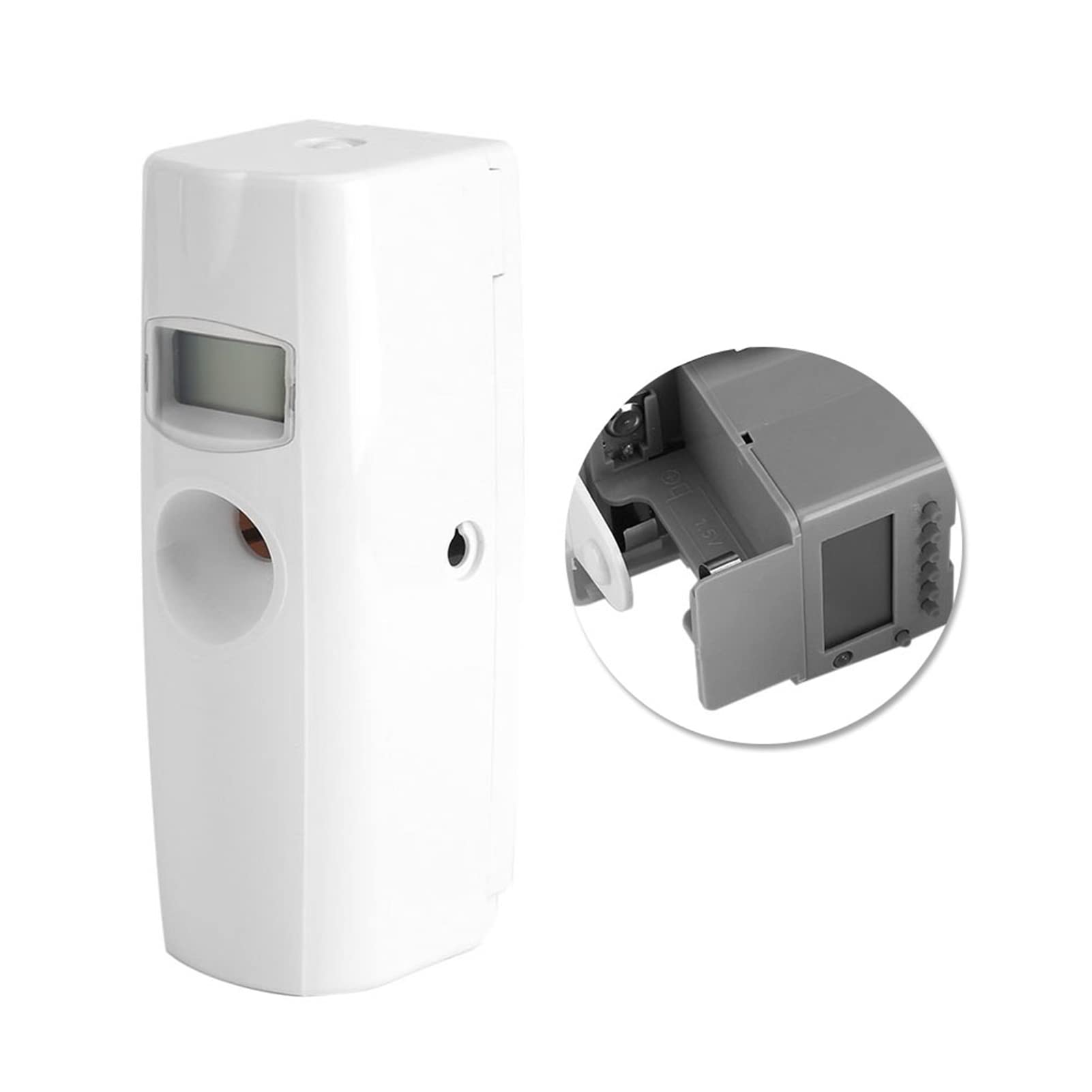 Dispenser Profumo Automatico con Display LCD, Diffusore Spray Timer Ricaricabile, Bianco Avorio, ABS, 86x83x238mm, per Ufficio Bagno Caffè Ristorante