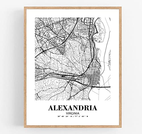 Eleville Alexandria Virginia Stadtansicht abstrakte Straße, 20.3 x 25.4 cm, ungerahmt, moderne Karte, Kunstdruck, Poster, Wanddekoration, Büro, Heimdekoration, Hauseinweihung, wgn560 Cover