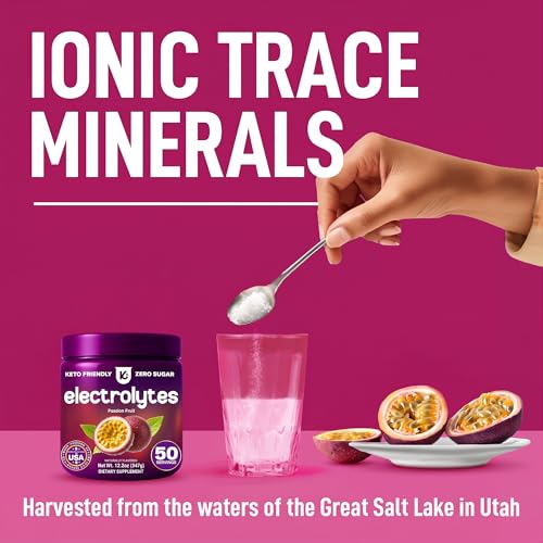 Image of Keppi Low Sodium Electrolytes Powder - High Potassium & Naturally Sweetened Sugar-Free Passionfruit 12.2oz - Clean Hydration Drink with Magnesium, Trace Minerals - No Calorie Daily Electrolyte Powder