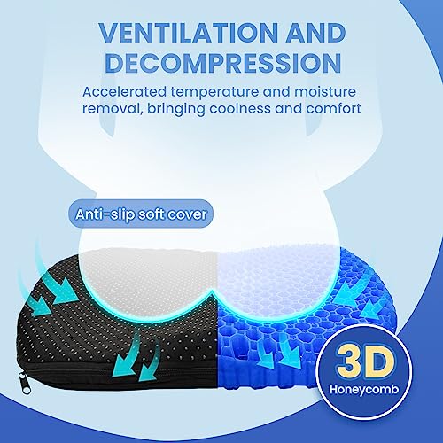 VNVM Anti Slip Kayak Gel Seat Cushion Thick Waterproof Seats Chair Cushions Kayak Seat Pad with Non Slip Cover for Sit in Inflatable Kayak Canoe Kayak Boat Accessories for Fishing Kayaking - Thumbnail 4