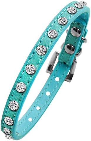 AIRGOOD Dog Collar Sparkling Rhinestone Pet Collar with Adjustable Clasp for Cats Small Dogs and Puppies(XXS)