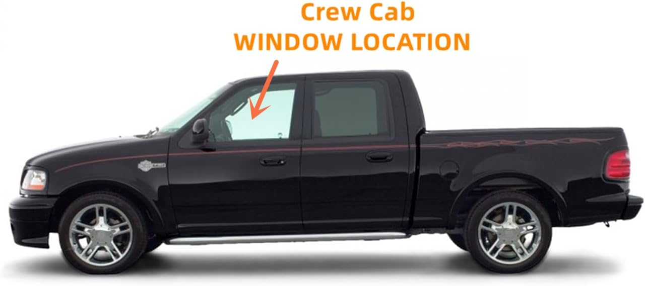 Driver/Left Side Front Door Window Glass Replacement For Ford Expedition & Lincoln Navigator 1997-2002 / Ford F150 4 Door Crew Cab 2001-2003 / Lincoln Blackwood 4 Door Crew Cab 2002