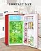Upstreman 3.2 Cu.Ft Mini Fridge with Freezer, Single Door, Dorm Fridge, Adjustable Thermostat, Refrigerator for Dorm, Office, Bedroom, Red-BR321