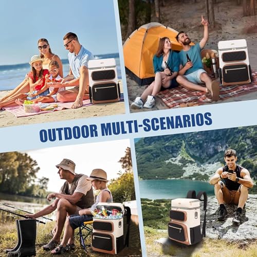 Image of Backpack Cooler Insulated Leakproof, Soft Cooler for Outdoor Camping Hiking | 7.5x13x18in, leakproof liner, waterproof oxford, multi pockets, wine opener, for camping hiking picnic fishing