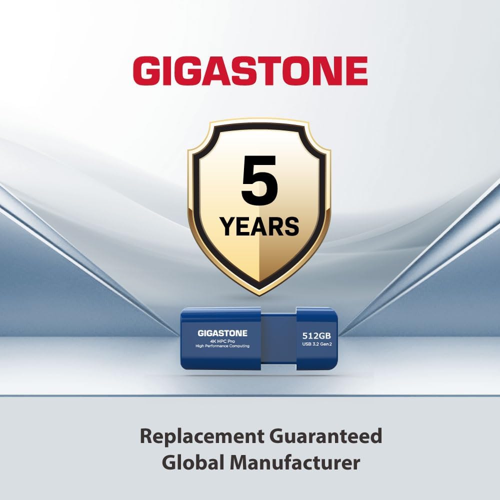 GIGASTONE Z80 512GB USB 3.2 Gen2 Solid State Drive, High Speed 1000MB/s, Capless Retractable Design Pen Drive, Carbon Fiber Style, Reliable & Durable