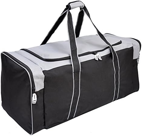 Jetstream Heavy Duty Multi Pocket Large Sports Gym Equipment 3-Pocket Travel Duffel Bag (36 Inch, Grey)