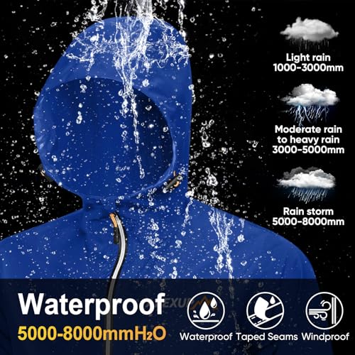 Image of APEXUP Packable Rain Jacket Men Waterproof Lightweight Raincoat with Hood