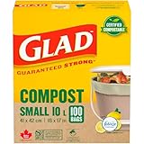 Glad 100% Compostable Bags - Small 10 Litres - Lemon scent 100 Compost Bags