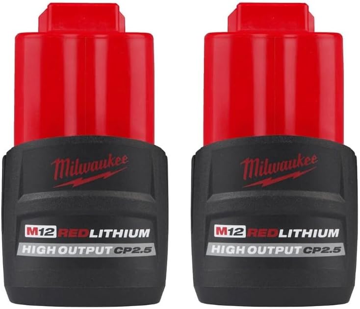 Milwaukee 48-11-2425 12V Lithium-Ion Hight Output CP2.5Ah Battery 2 Pack
