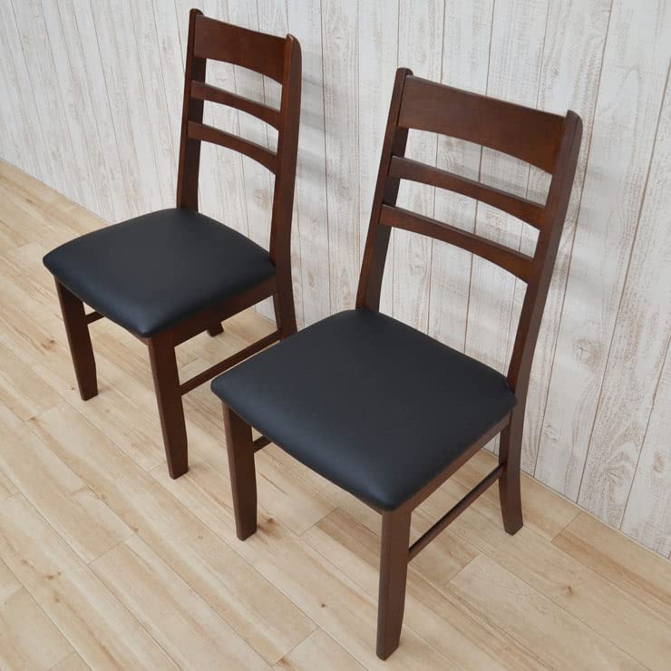 Amazon｜ダイニングチェア 2脚セット 完成品 BKシート kurosu-ch