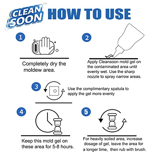 Clean Soon Household Mold Remover Gel, 8 Fl Oz Mold Cleaner For Washing Machine, Refrigerator Strips, Sink Sealant, Tiles #TOP4