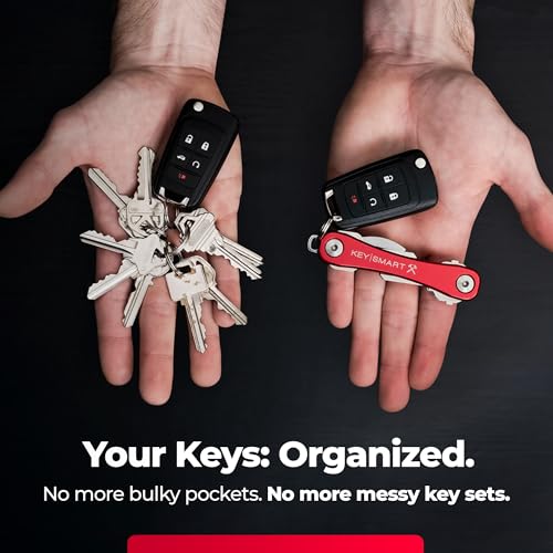 KeySmart Rugged - Multitool Key Holder for Keychain w/Bottle Opener and Pocket Clip, Key Organizer for Key Chain, EDC Keychains, Key Ring for Car Fobs Key Chains, Expandable (Up to 14 Keys, Red) - Thumbnail 6