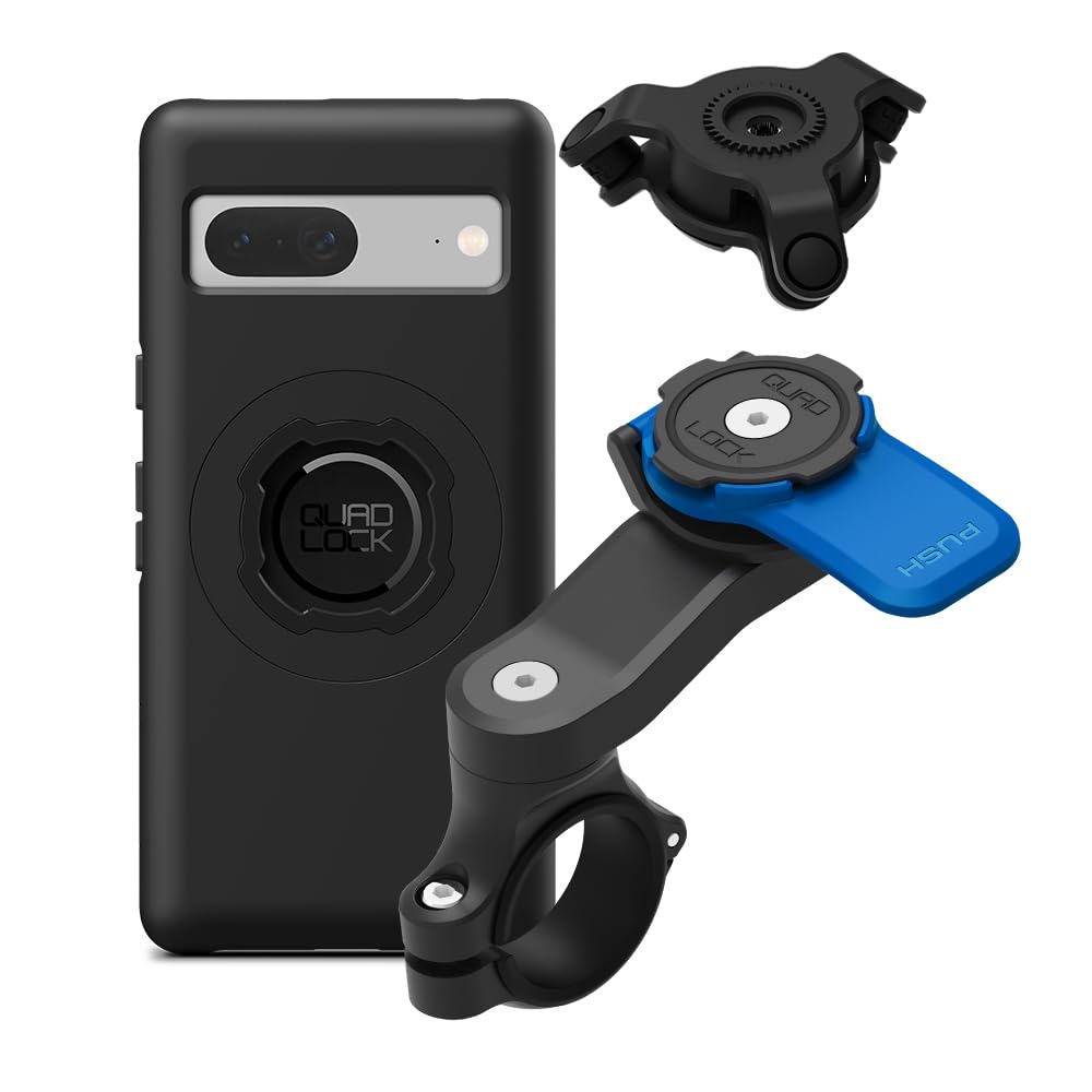 Quad Lock Moto Handlebar Kit with Dampener and MAG Phone Case for Google 7