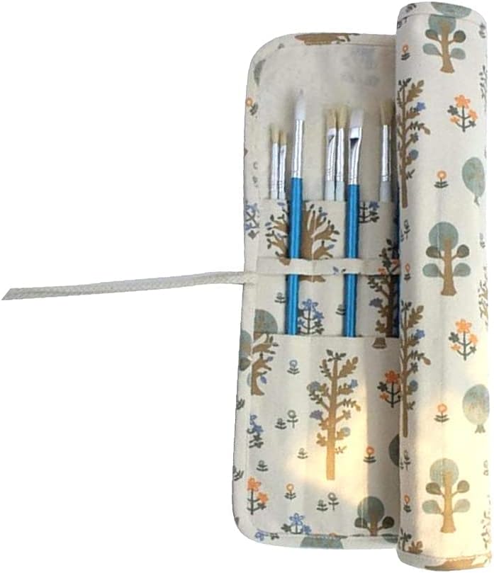 NA 20 Holes Artist Paint Brushes Holder Roll Up Canvas Painting Brushes Large Capacity Brush