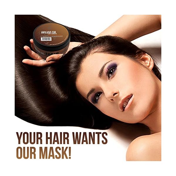 Moroccan Argan Oil Hair Mask - Sulfate Free, Anti Frizz Hydrating Care for Women and Men - Deep Moisturizing Conditioner Treatment for Color Treated, Curly, Damaged, Frizzy and Dry Hair