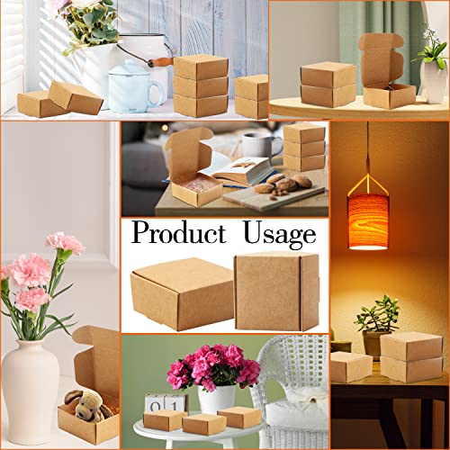 Badenbach 100 Pcs Mini Kraft Gift Boxes,2.16 X 2.16 X 0.98,Small Cardboard Paper Jewelry Present Soap Coin Shipping Boxes For Christmas,Festival,Small Business,Art Craft,Party Favors (Brown) #TOP5