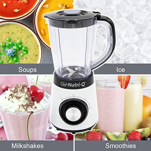 Quest Nutri-Q 34790 Blender & Grinder / 1.5L Blender Jug / 2 Speed Settings / Dishwasher Safe Parts / Safety Locking System / Makes Healthy Smoothies & Shakes / BPA Free / 500W