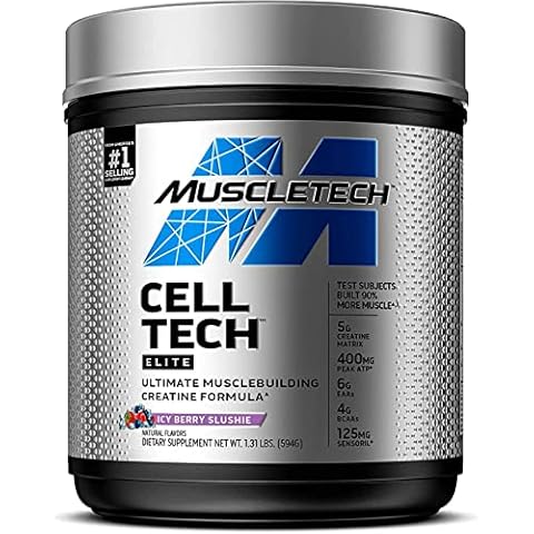 Creatine Powder | Cell-Tech Elite Creatine Powder | Post Workout Recovery Drink | Muscle Builder for Men & Women | Creatine HCl Supplement, 20 Servings, Ice Berry Slushie Cover