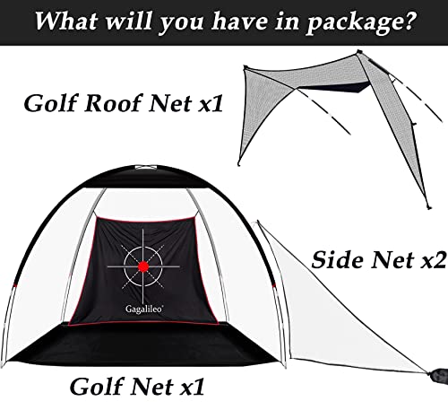 Golf Hitting Net System,Golf Hitting Net,Golf Backyard Driving Range,Golf Swing Net,Golf Practice Hitting Net,Portable Golf Net With Roof And Barrier Net,10X7X6Ft White #TOP1