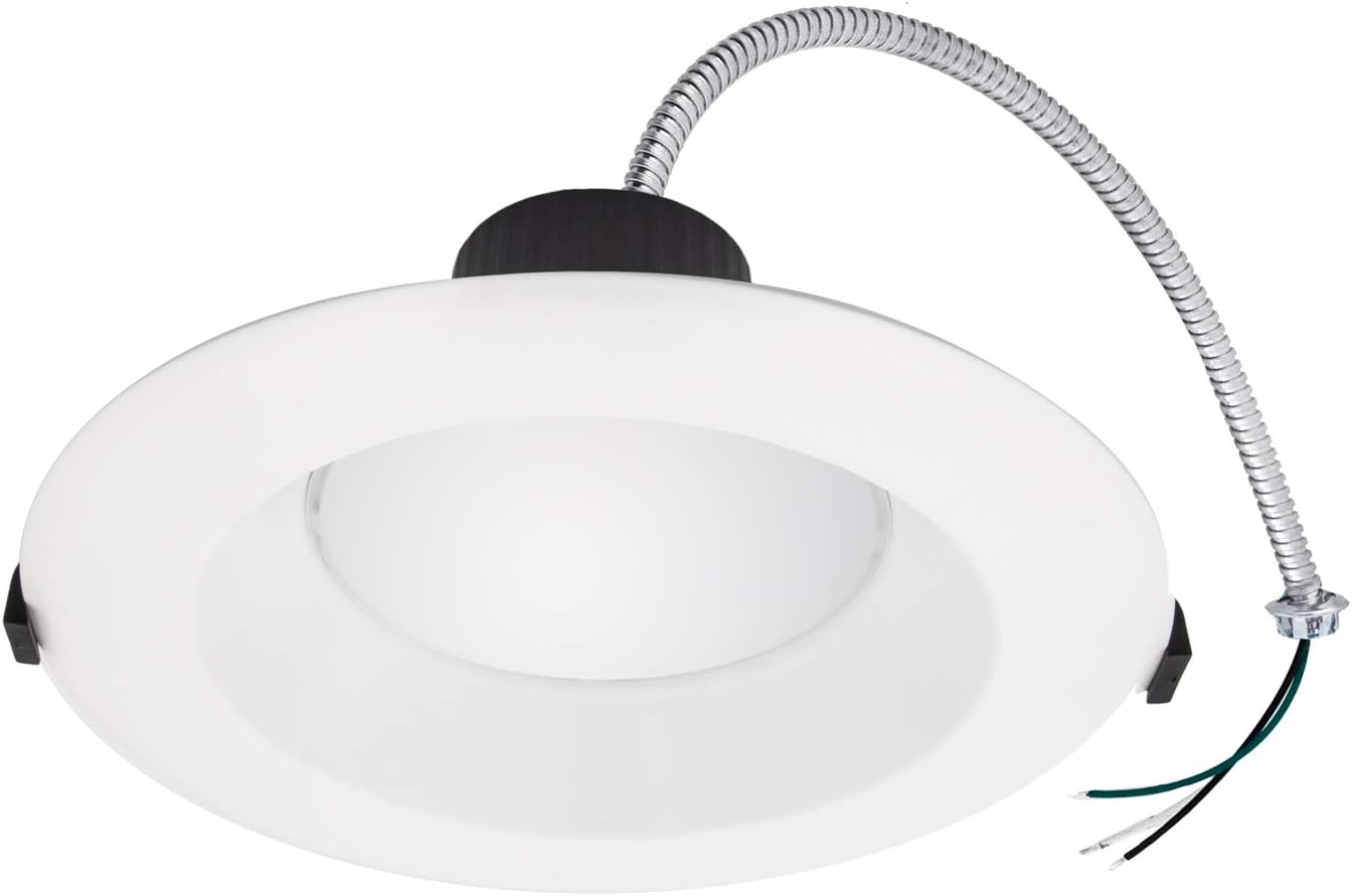 Maxxima 8 in. Recessed Commercial LED Downlight, Selectable Color Temperature/Wattage, up to 2300 Lumens, Low Voltage 0-10V Dimmer Electrical Light Switch w/Indicator Light, Dimmable