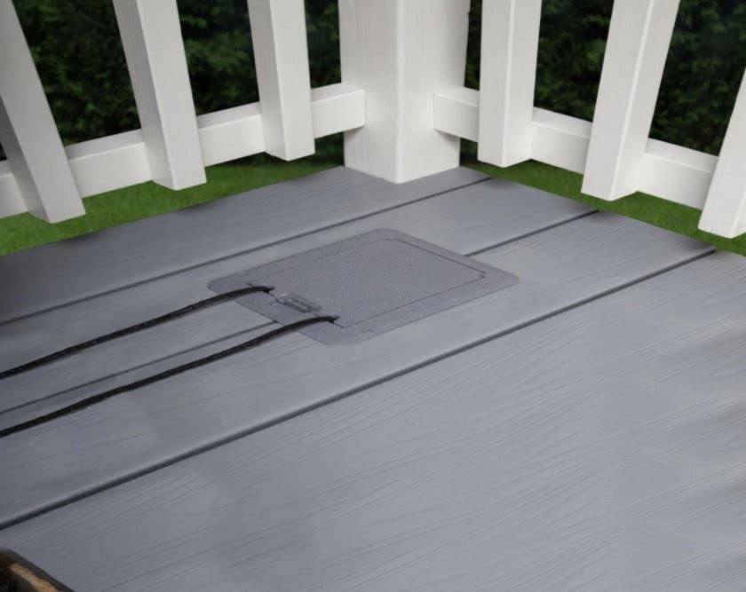 Outdoor Weatherproof Deck Outlet Box Kit, 15A GFI Power (White)