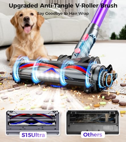 Cordless Vacuum Cleaner with LED Display and Attachments