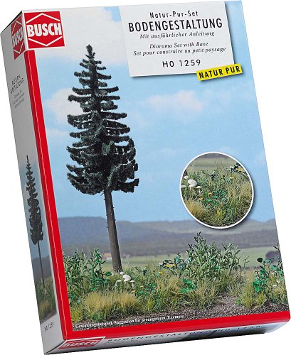 Busch 1259 Natur Pur Bodengestaltungs Set Fichte Bodendecker + Zub. H0 1:87 NEU