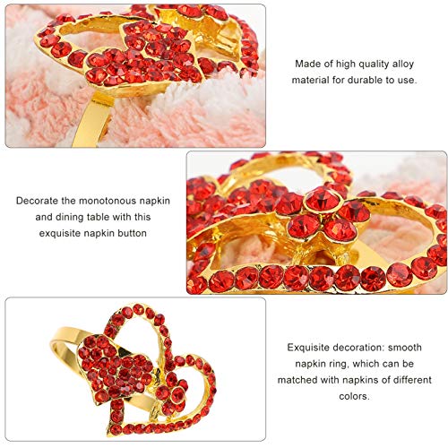 BESPORTBLE 2Pcs Coração Guardanapo Anel de Dia Dos Namorados Casamento Guardanapo Titulares de Anéis