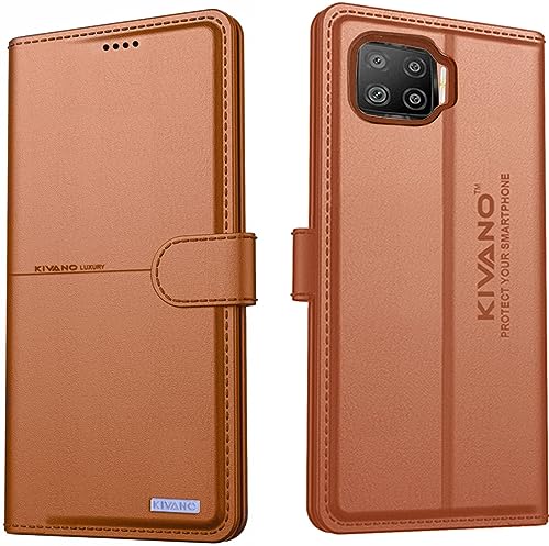 Image of KIVANO Compatible with Oppo F17 Flip Cover | Leather Finish | Inside Pockets & Inbuilt Stand | Shockproof Wallet Style Magnetic Closure Back Cover Case