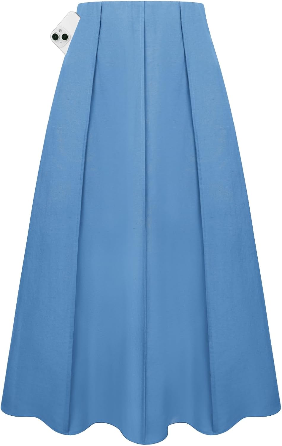 Kate Kasin Women Linen Maxi Skirt, High Waist A Line Skirts with Pockets, Summer Casual Vacation Flowy Long Skirt 2026 Trendy
