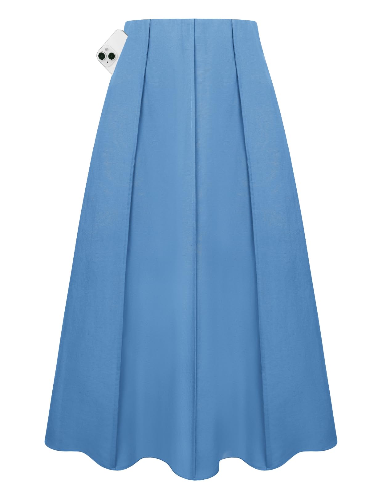 Photo 1 of Kate Kasin Women's Blue Linen Maxi Skirt