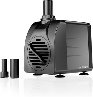 150 GPH Submersible Water Pump (568 L/H, 8W), Ultra Quiet Fountain Pump with 3 ft. High Lift, 5 ft. Power Cord, for Fish Tanks, Aquariums, Fountains, Statuaries, Ponds, Pools, Hydroponics