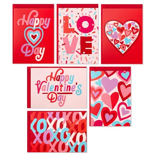 Hallmark Valentines Day Cards Assortment, XO Hearts (36 Blank Cards and Envelopes)