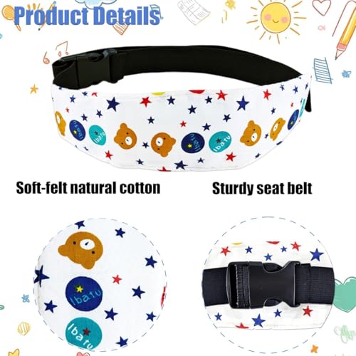 Image of 3 Pcs Baby Carseat Head Support Band Neck Relief Strap Headrest for Sleeping Traveling Slumber Sling Sleep Positioner for Toddler Kids Children Child Baby Infant